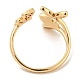 Brass with Cubic Zirconia Open Cuff Rings RJEW-B052-06G-02-3