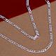 Collares de cadena de figaro de latón chapado en color plateado popular para hombres NJEW-BB12714-30-2