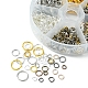 60g Emsemble de 6 styles d'anneaux de jonction ouverts en laiton et fer  DIY-FS0004-11-4