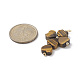 混合宝石ハートペンダント  本物の18Kゴールドメッキ真鍮ラウンドスペーサービーズ付きクロスチャーム  39.5~41.5x27x4.5mm  穴：1.6mm PALLOY-JF02061-3