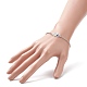 2Pcs 2 Color Crystal Rhinestone Hamsa Hand with Evil Eye Link Bracelet BJEW-JB09161-5