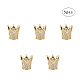 Eco-Friendly Brass Micro Pave Cubic Zirconia Crown Beads ZIRC-NB0001-07-NR-1