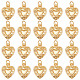 SUNNYCLUE 1 Box 24Pcs Heart Charms Real 18K Gold Plated Hearts Charm Double Sided Love Charms Valentine Mother's Day Charms for Jewelry Making Charm Open Jump Ring Necklace Earrings Bracelet Supplies FIND-SC0003-81-1
