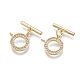 Brass Micro Pave Clear Cubic Zirconia Toggle Clasps X-KK-T063-016A-NF-1