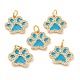 Real 18K Gold Plated Brass Micro Pave Cubic Zirconia Charms ZIRC-L100-085G-04-1