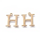 304ステンレス鋼チャーム  ギリシャ語のアルファベット  ゴールドカラー  文字.h  14x12.4x1mm  穴：1.2mm STAS-L263-07G-2