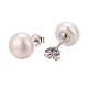 Orecchini a bottone di perle EJEW-Q701-01B-5