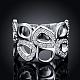 Laiton argenté zircone cubique anneaux de mariage pour les femmes RJEW-BB00709-8-2