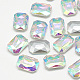 Cabujones de cristal con rhinestone RGLA-T079-8x10mm-05-1