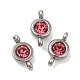304 Stainless Steel Single Rhinestone Connector Charms STAS-E194-13P-M-2