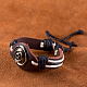 Adjustable Casual Unisex Flower Leather Bracelets BJEW-BB15621-9