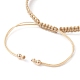 Braccialetti con perline intrecciate in ottone e perle naturali BJEW-JB09721-04-4