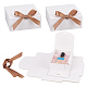 正方形の厚紙紙のジュエリーギフトボックス  リボン付き  記念日のために  結婚式  誕生日  ホワイト  完成品：11.5x11.5x5cm CBOX-WH0003-35A-1