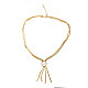 Collar de lazo con colgante de perla acrílica NJEW-P271-03G-B-2