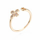 Brass Micro Pave Clear Cubic Zirconia Peg Bails Cuff Finger Ring Settings KK-S360-014-NF-1