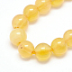 Natural Honey Calcite Round Beads Strands X-G-N0081-6mm-12-2