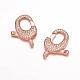 Brass Micro Pave Cubic Zirconia Lobster Claw Clasps ZIRC-K019-01RG-1