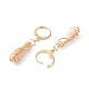 Teardrop Natural Trochid Shell Wire Wrapped Dangle Hoop Earrings for Women EJEW-JE04795-01-5