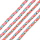 三色ポリエステル編組コード  金のメタリック糸で  編みこみのジュエリー友情ブレスレット作りのために  ショッキングピンク  2mm  約100ヤード/バンドル（91.44m /バンドル） OCOR-T015-B02-1
