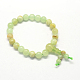 Buddha Meditation gelbe Jade Perlen Stretch-Armbänder X-BJEW-R041-8mm-04-1