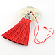 Polyester Tassel Pendant Decorations with Antique Silver CCB Plastic Findings AJEW-R054-M-2