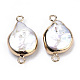 Connecteurs de liens de perles keshi perle baroque naturelle plaquée PEAR-S012-01-2