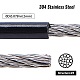 Benecreat 43.5 yarda / 40m 304 cable de acero revestido de vinilo negro de acero inoxidable (revestido od TWIR-WH0002-11-4