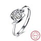 Adjustable 925 Sterling Silver Cubic Zirconia Finger Rings RJEW-BB20786-6-3