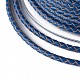 編み紐  革のアクセサリーコード  ジュエリーDIY製版材料  ミディアムブルー  3mm  約21.87ヤード（20m）/ロール WL-I004-3mm-B-02-3