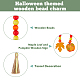 Superfindings 3 guirlande de perles en bois 3 styles pour Halloween avec pompon HJEW-AB00040-5