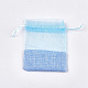 オーガンジーバッグ巾着袋  黄麻布  巾着袋  長方形  コーンフラワーブルー  13.2~14.2x9.6~10.2cm OP-T004-01A-05-2