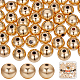 Beebeecraft 1 Box 40Pcs 10mm Round Beads 14K Gold Plated Smooth Crimp Loose Ball Spacer Beads for Jewellery Making Bracelets Necklace KK-BBC0011-15C-1