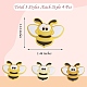 12 Stück 3 Farben Bienen Silikon-Fokalperlen JX658A-2
