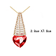 Tour et le coeur véritable plaqué or alliage pendentif en strass colliers chandail NJEW-DD0009-134A-2