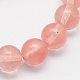 Chapelets de perles en verre de quartz de cerise G-S144-4mm-1