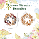 Corona de flores broche de rhinestone de colores JEWB-WH0026-19-2
