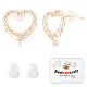 Beebeecraft 1 Box 16Pcs Heart Stud Earring Findings 18K Gold Plated Bumpy Heart Stud Earrings with Loop and 925 Sterling Silver Pins for Mother's Day Valentine's Day Anniversary DIY Earring Making KK-BBC0004-56-1
