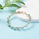 Bracelet tressé en perles d'amazonite naturelle BJEW-JB07997-04-2