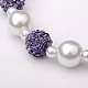 Trendy Polymer Clay Rhinestone Beads Bracelets BJEW-JB01582-04-2