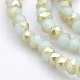 Half Rainbow Plated Faceted Rondelle Imitation Jade Glass Beads Strands GLAA-A024C-HR10-1