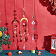 Sunnyclue 4 pz 4 decorazioni natalizie in vetro con acchiappasole a tema natalizio AJEW-SC0001-51-4