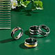 Unicraftale 12 pz misura 7 anello per dito scanalato in acciaio inossidabile con sacchetti di velluto anello con nucleo vuoto anello in metallo ipoallergenico per creazione di gioielli con anello intarsiato STAS-UN0038-94A-3