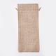 模造黄麻布の袋  ボトルバッグ  巾着袋  淡い茶色  34~35x14~15cm ABAG-WH0012-A07-1