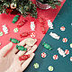 サニークルー 70 個 5 スタイル クリスマス不透明樹脂カボション  キャンディ＆ハーフラウンド  ミックスカラー  13.5~14.5x14.5~30.5x4.5~7mm  14個/スタイル RESI-SC0002-81-3