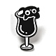漫画猫エナメルピン  バックパック服用合金ブローチ  ブラック  28x16x1.5mm JEWB-P032-D01-1