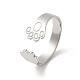 304 anello per polsino aperto in acciaio inossidabile da donna RJEW-G291-04P-1