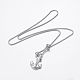 Adjustable 304 Stainless Steel Lariat Necklaces NJEW-L453-36A-1