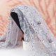 スパンコールスタームーン模様刺繍ポリエステルメッシュ生地  DIY縫製ドレス用  濃いグレー  125~130x0.1cm DIY-WH0530-45B-4