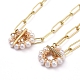 Brass Paperclip Chains Necklace & Bracelet Jewelry Sets SJEW-JS01098-2