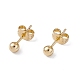 Rack Plating Brass Round Ball Stud Earrings for Women EJEW-F294-08A-G-2